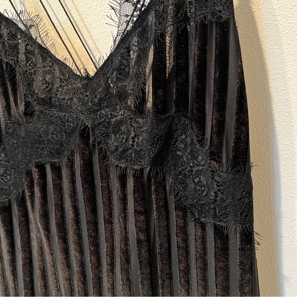 Zara NWT Trafaluc Party Velvet Striped Triple Thin Strap Semi Sheer Tank - Picture 5 of 13